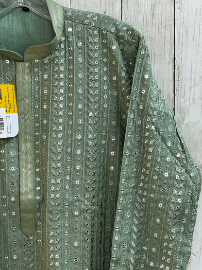 Light green kurta pajama set for men