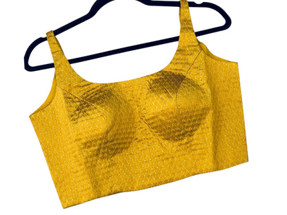 Mustard yellow sleeveless blouse
