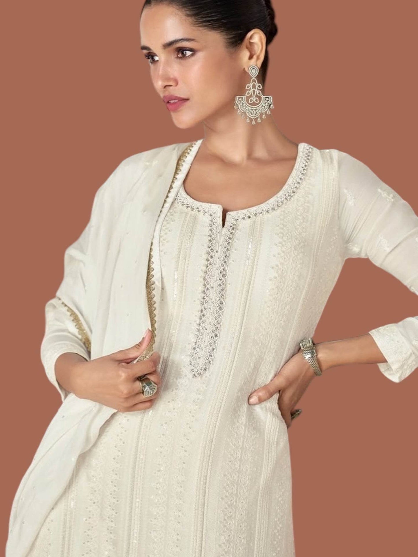 Chikankari work sharara suit