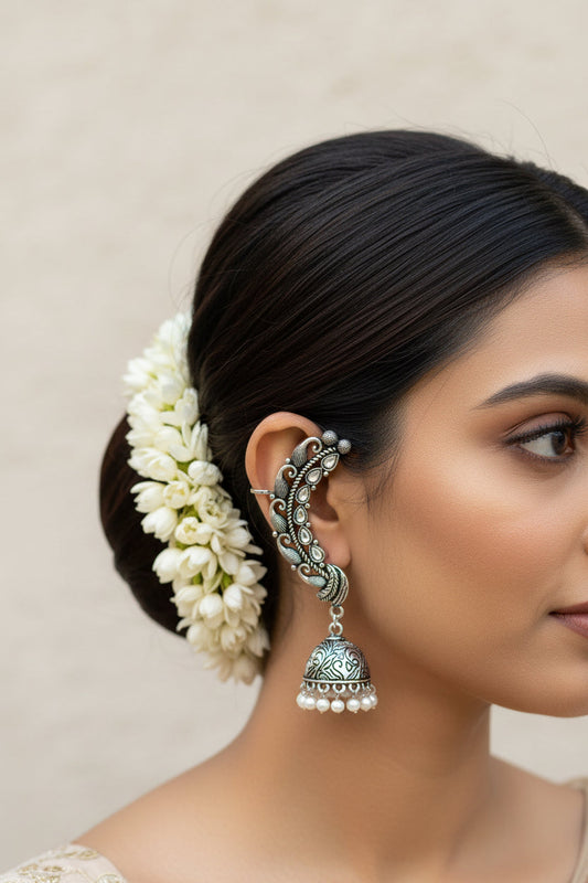 Oxidized jhumki earrings