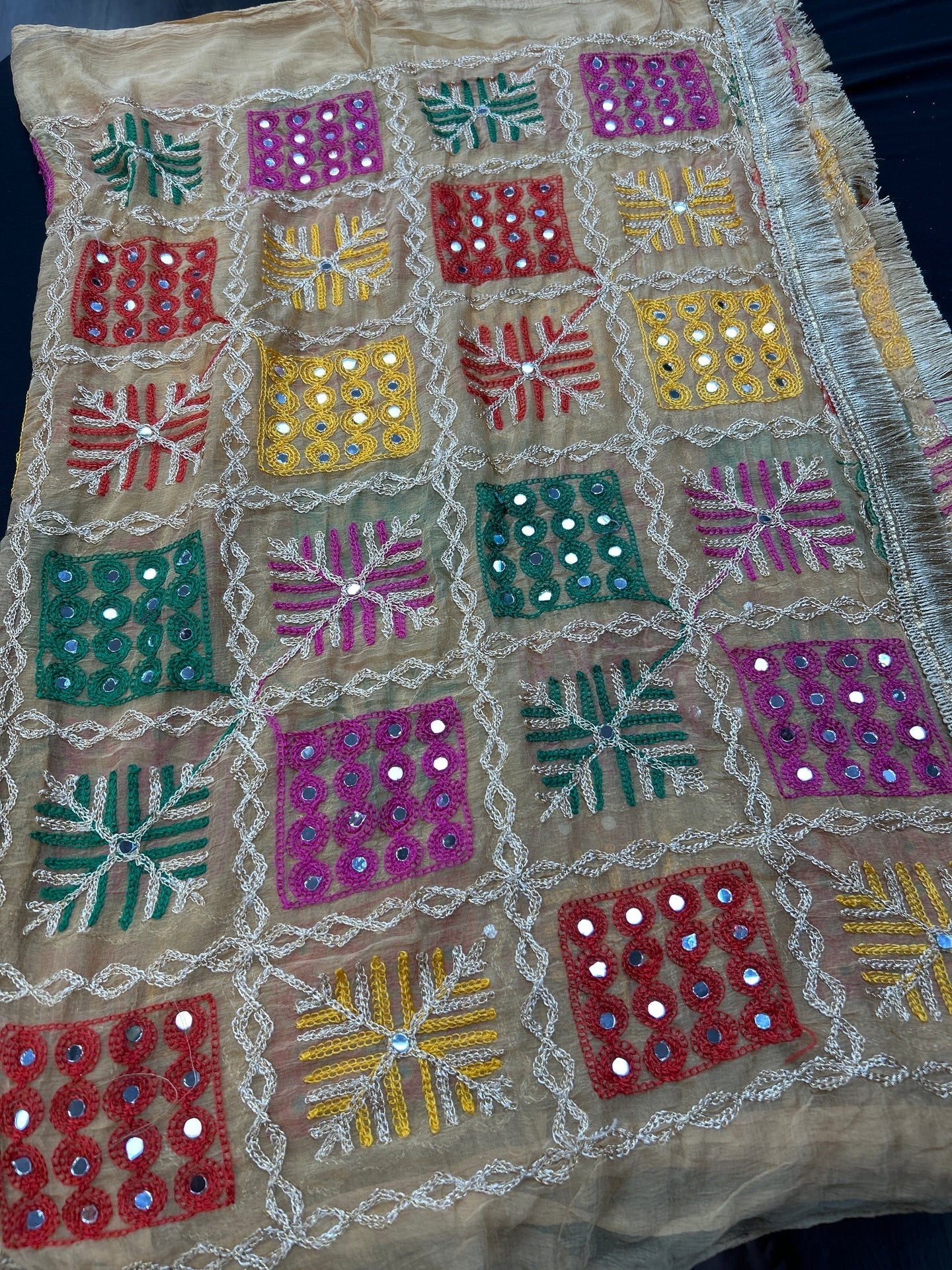 Embroidered phulkari dupatta