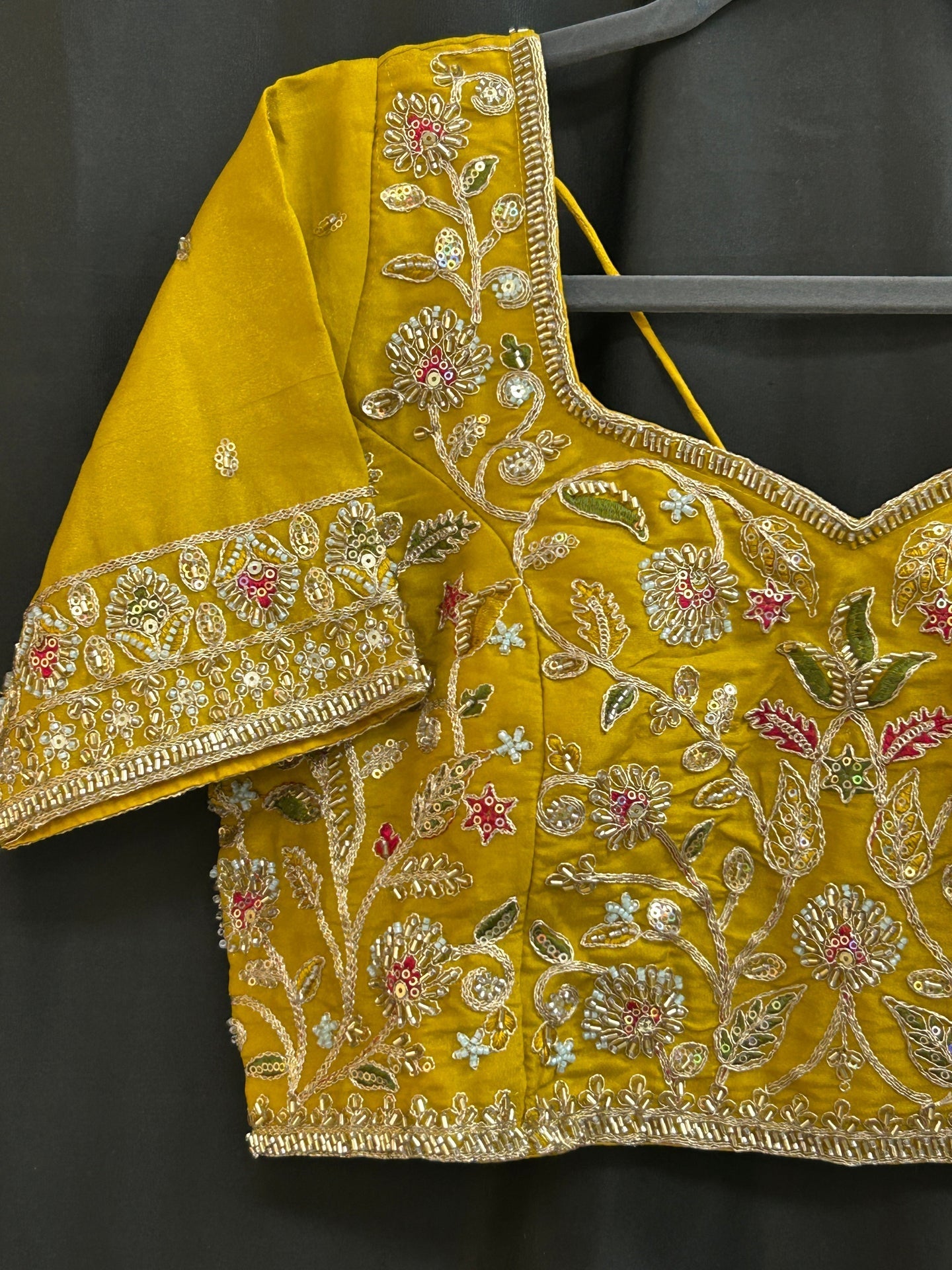 Hand embroidered blouse | tissue silk blouse with all over hand embroidery