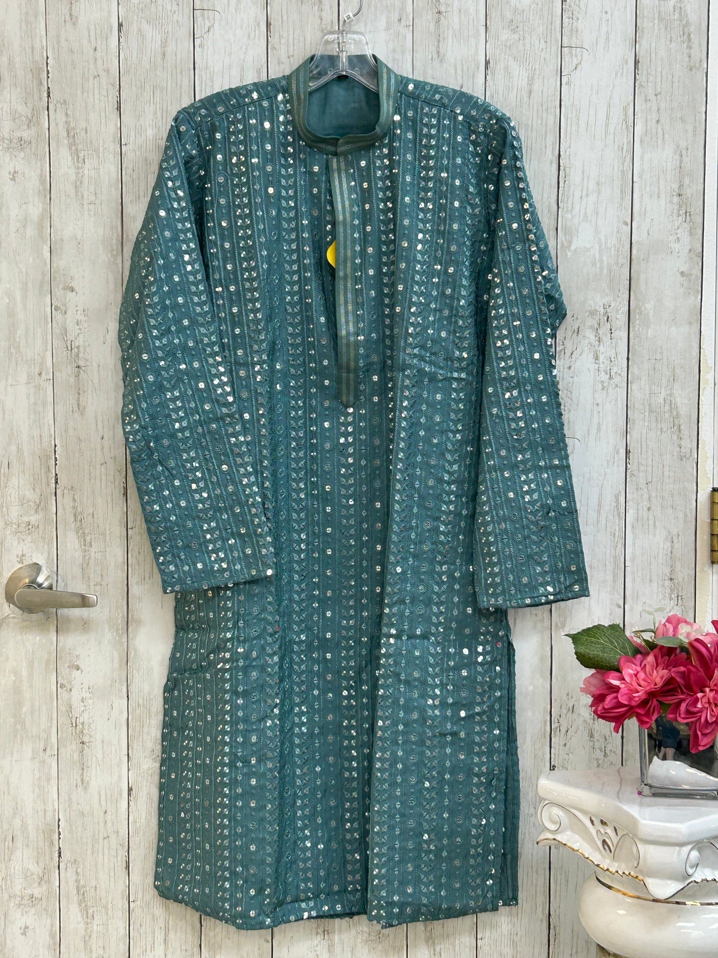 Mirror work kurta pajama set for men