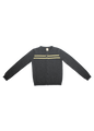 Cashmere Wool Stripe Cardigan in Charcoal/Butter
