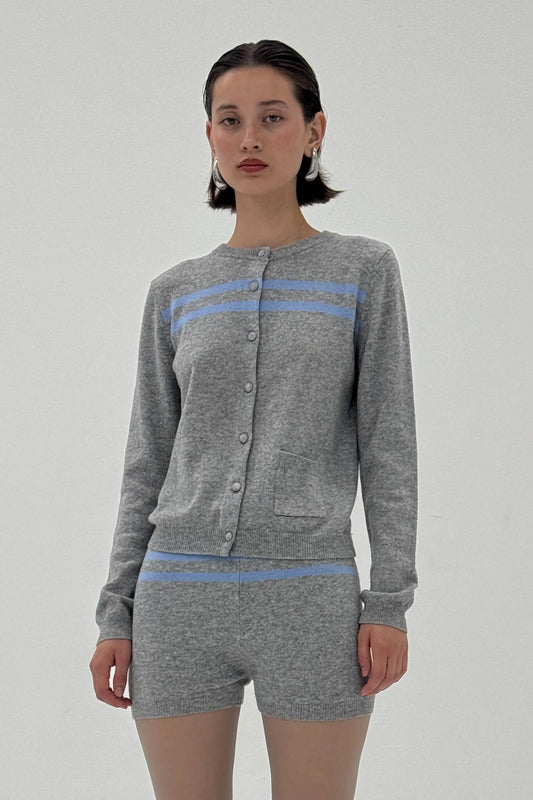 Cashmere Wool Stripe Cardigan