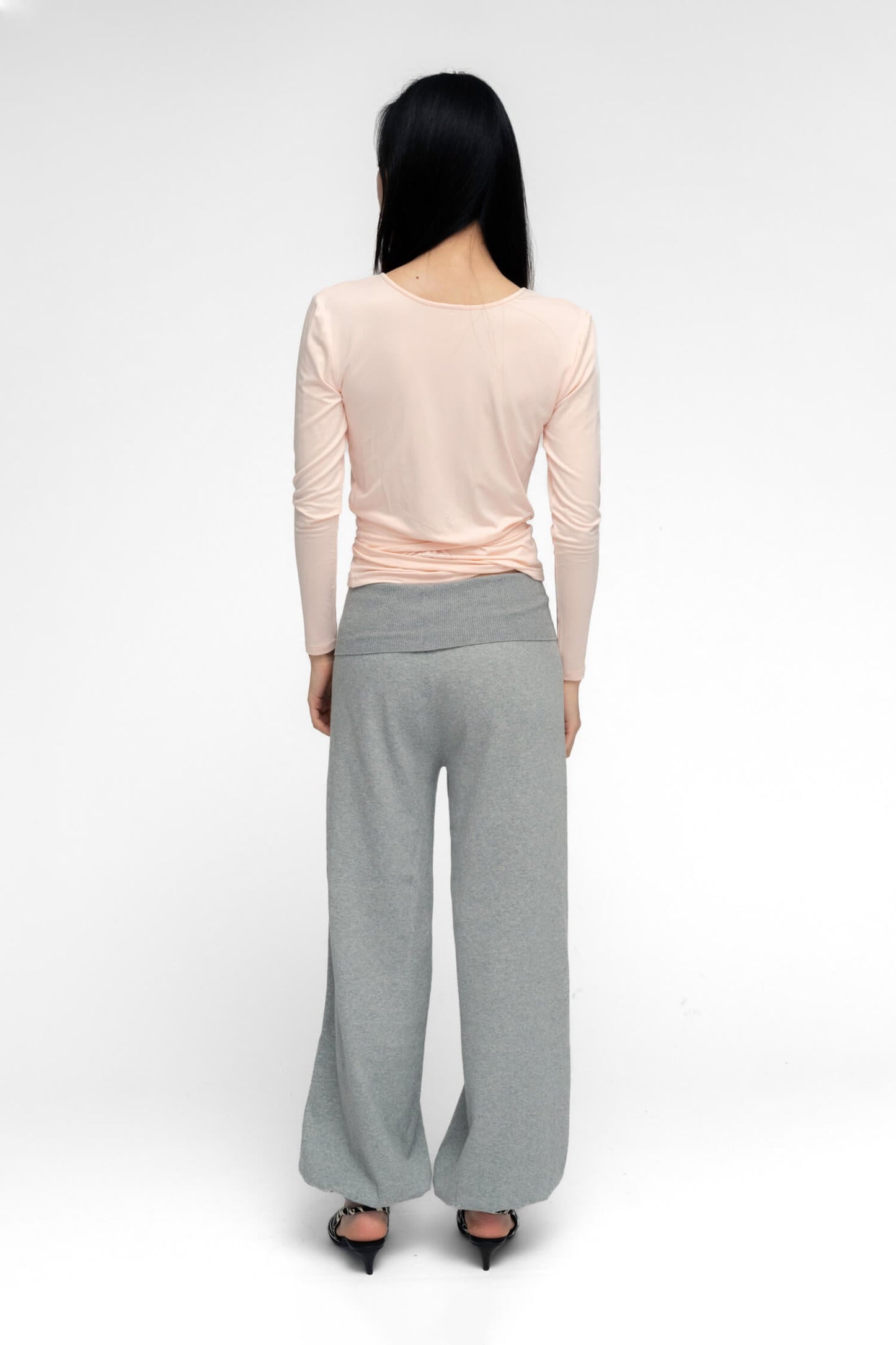 BALLERINA WRAP TOP IN POWDER PINK