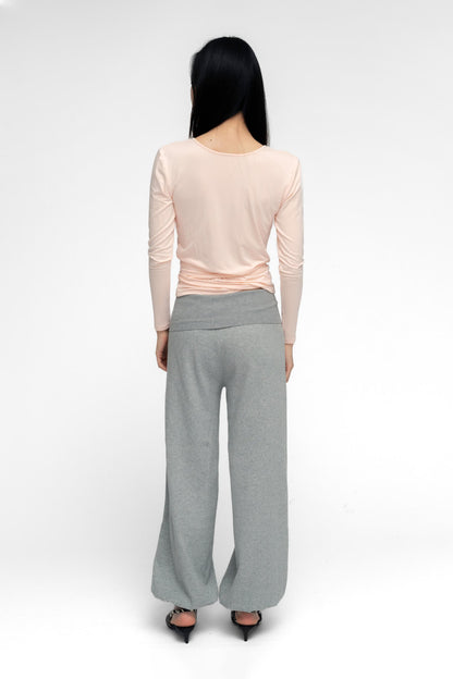 BALLERINA WRAP TOP IN POWDER PINK