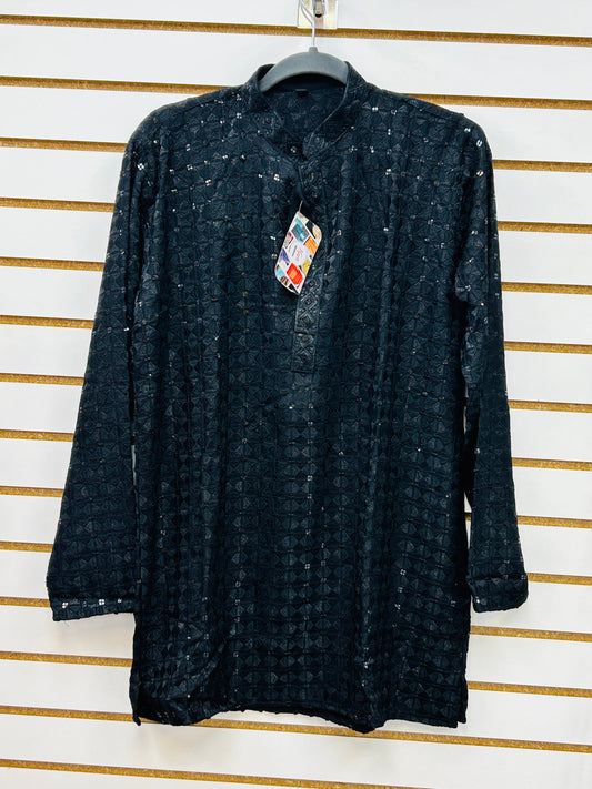 Black sequin kurta | short kurta
