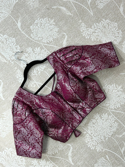 Purple with silver brocade