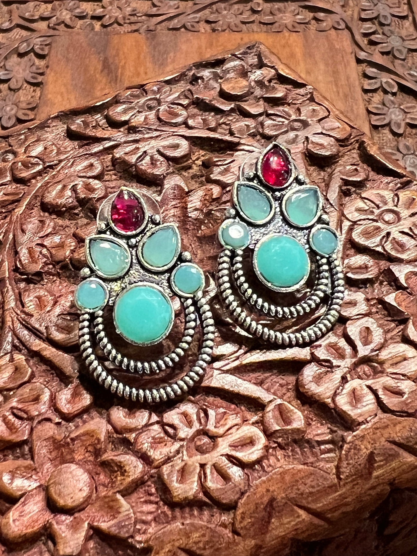 Antique silver finish earrings