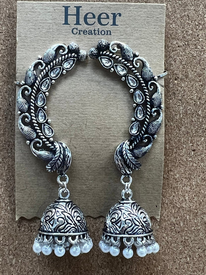 Oxidized jhumki earrings