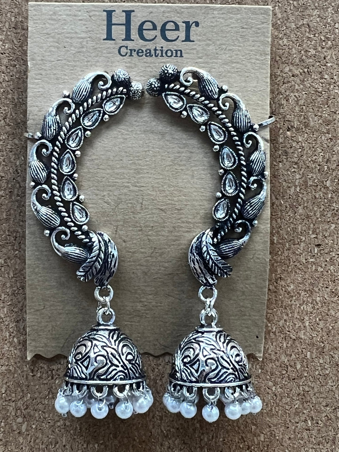 Oxidized jhumki earrings