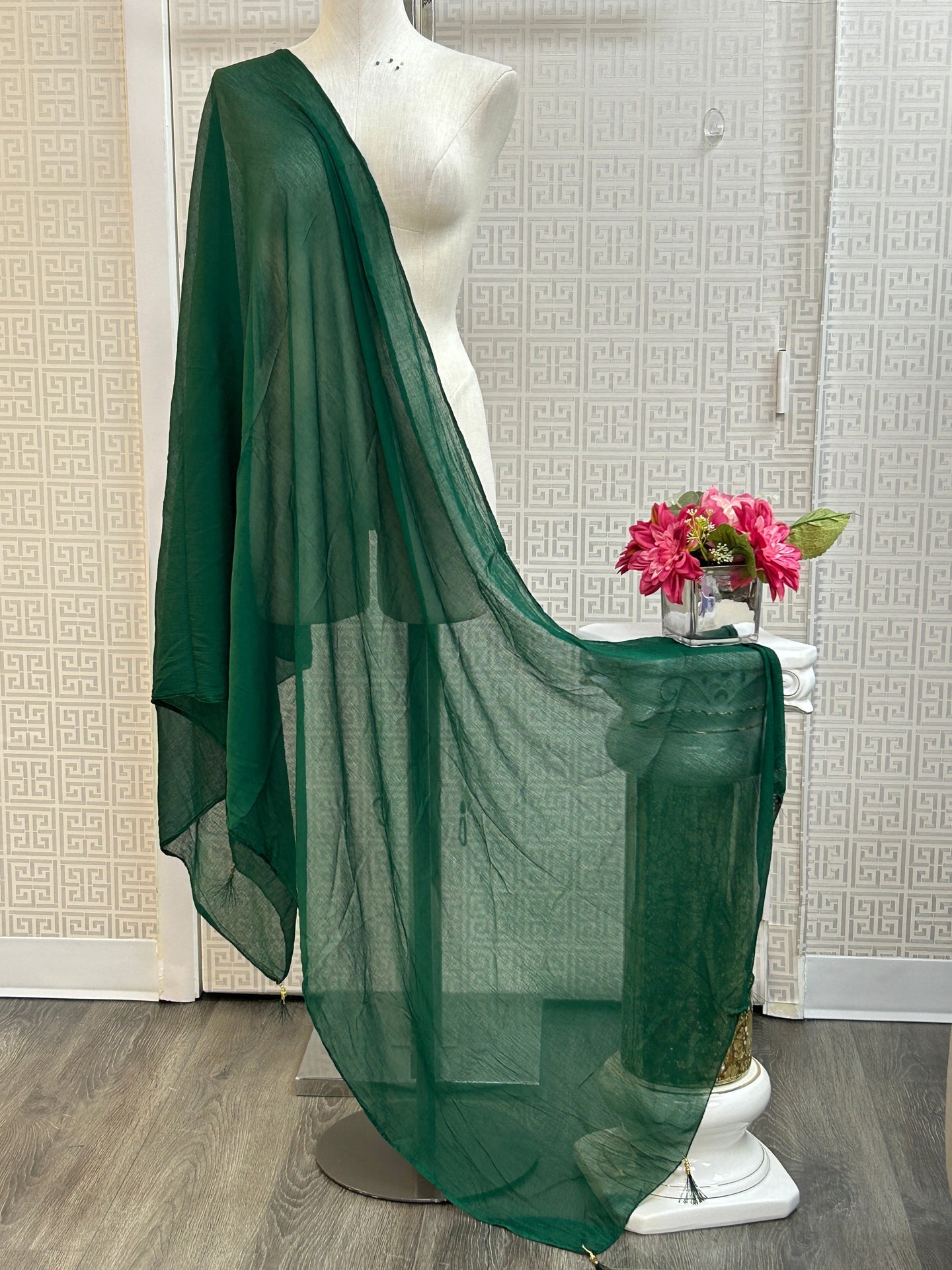 Green chiffon dupatta