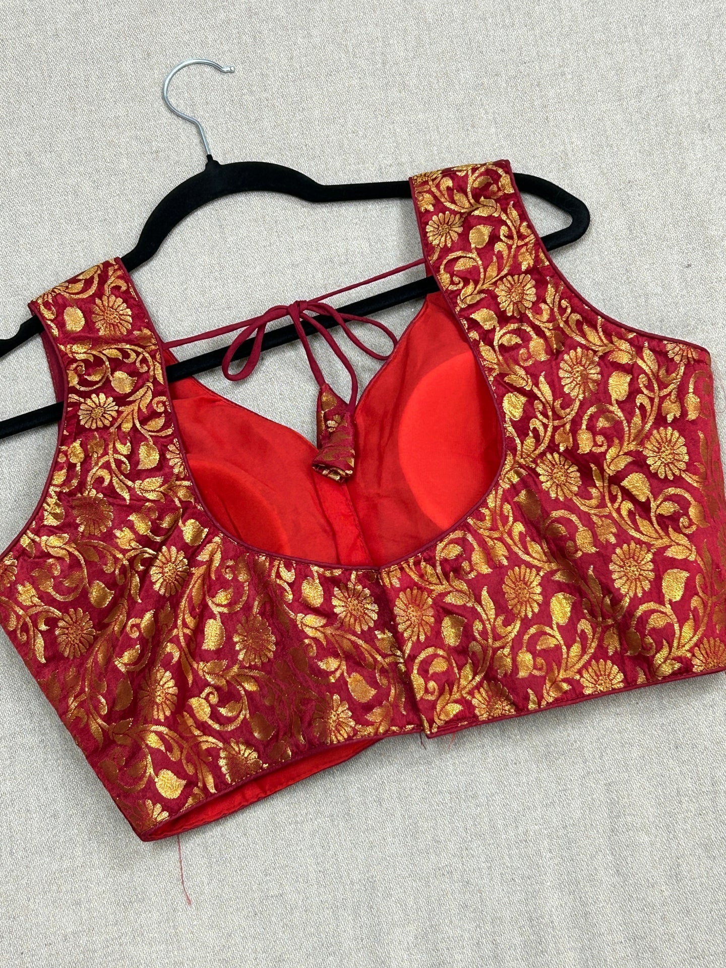 Maroon brocade blouse