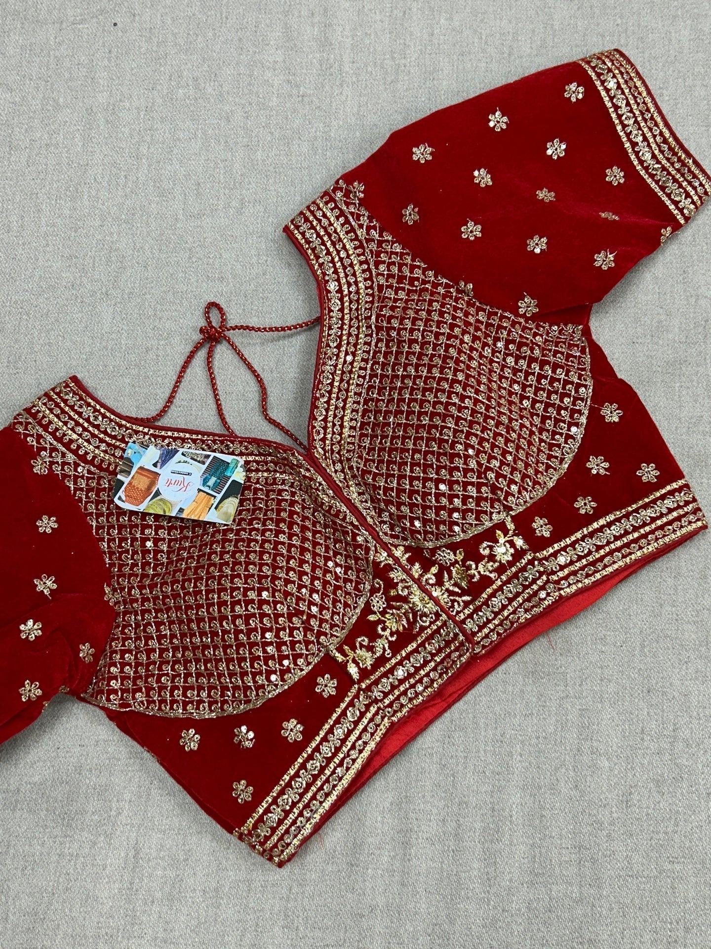 Velvet Blouse : red