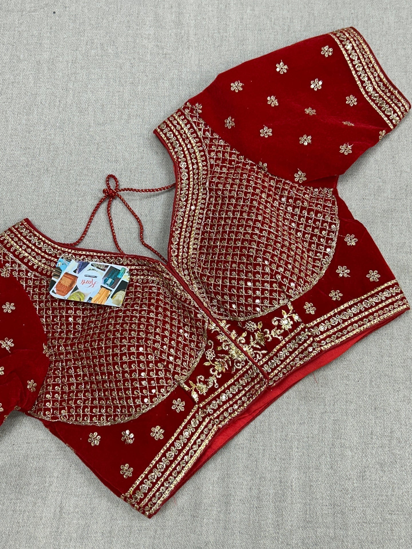 Velvet Blouse : red
