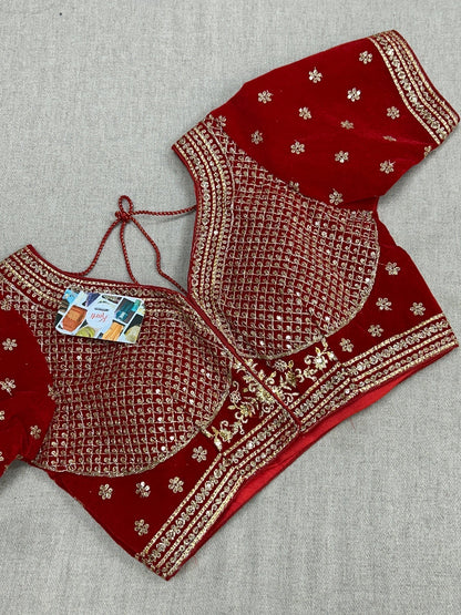 Velvet Blouse : red