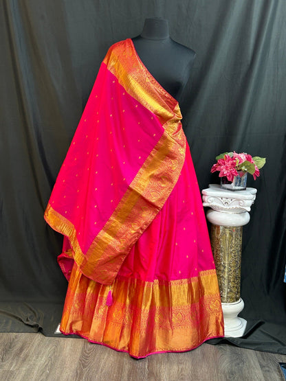 Kanjeevaram Silk Lehenga Set - Traditional Bridal