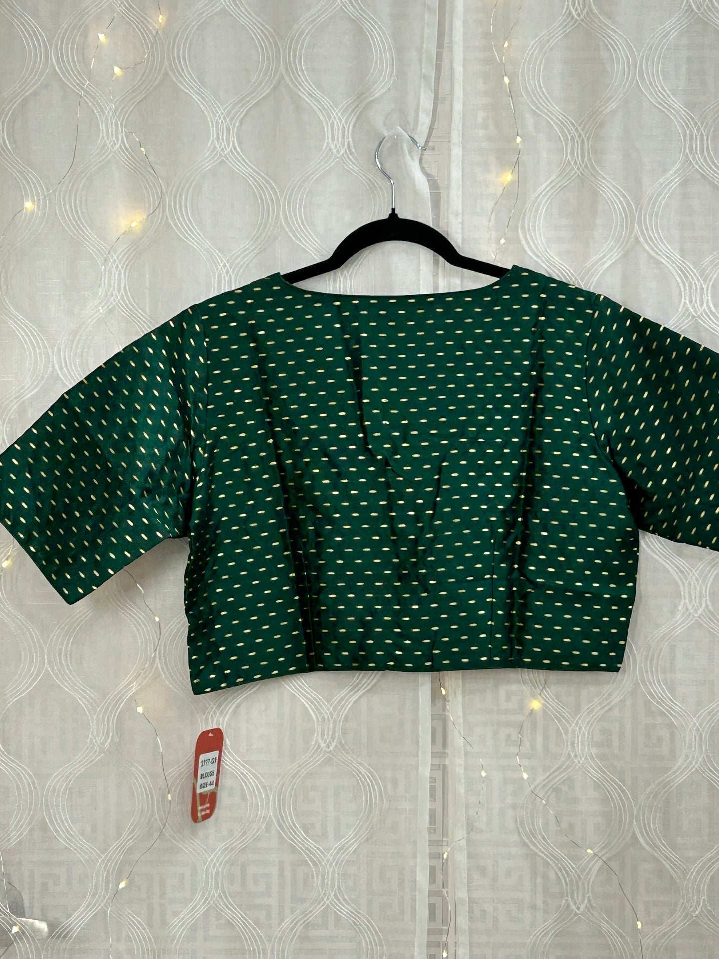 V neck blouse : bottle green color