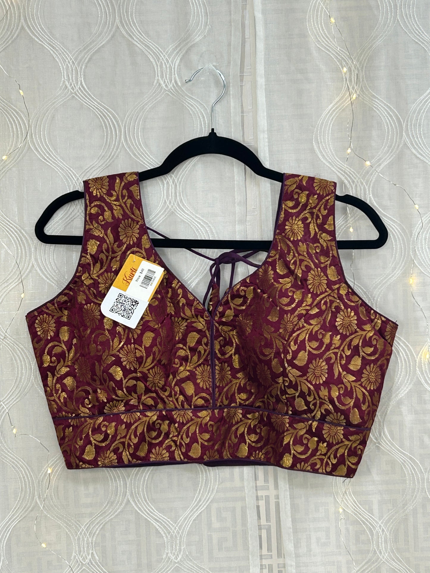 Brocade blouse : wine color