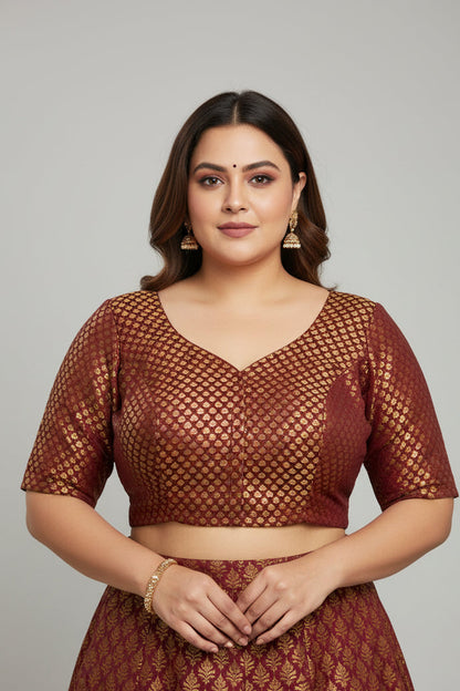 Dark maroon Brocade blouse