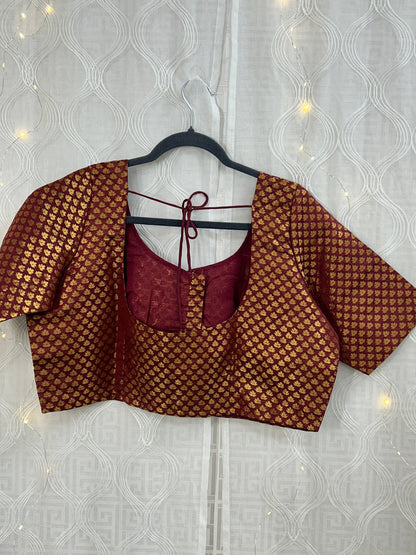 Dark maroon Brocade blouse