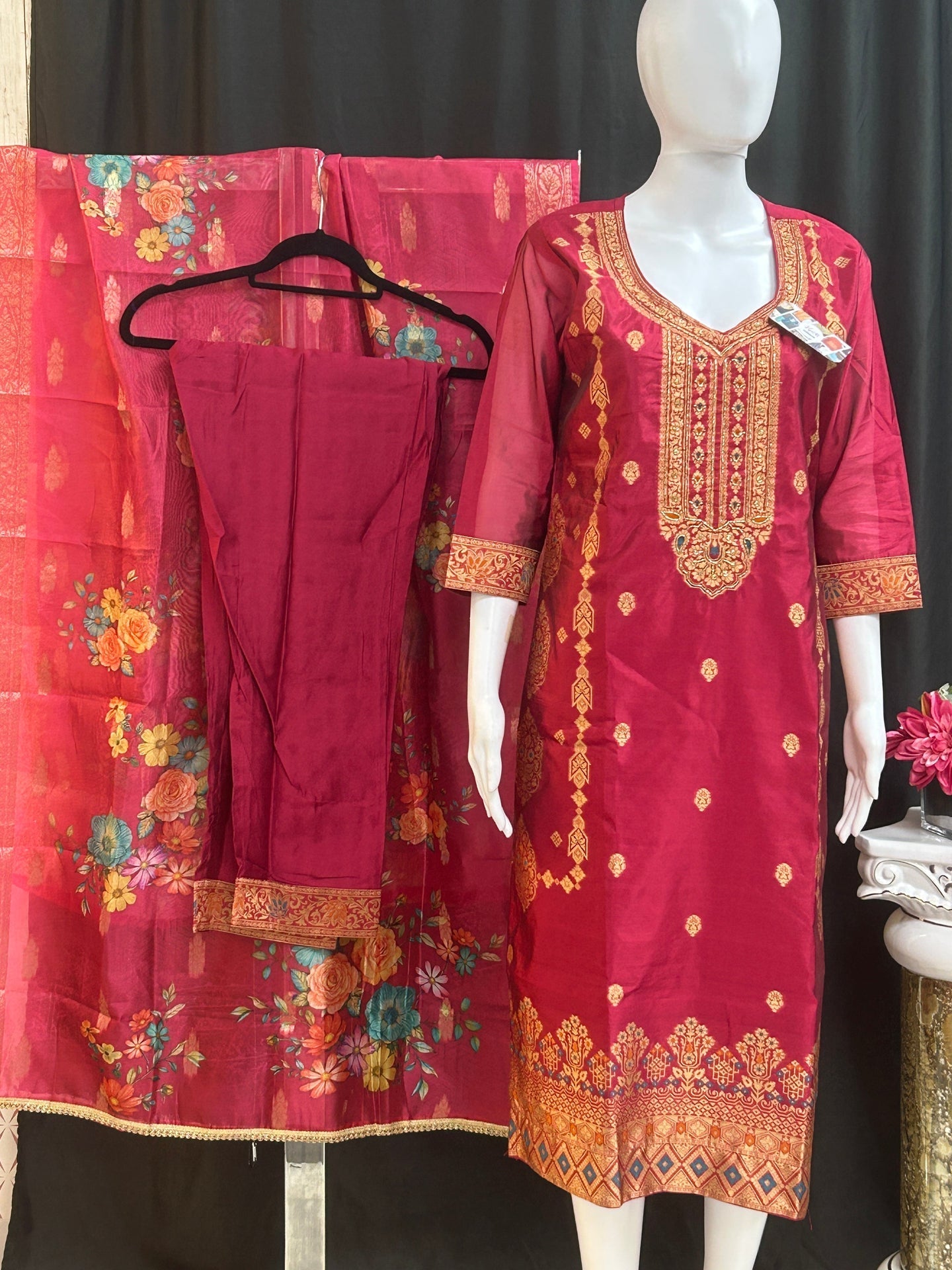 Banarasi silk salwar suit