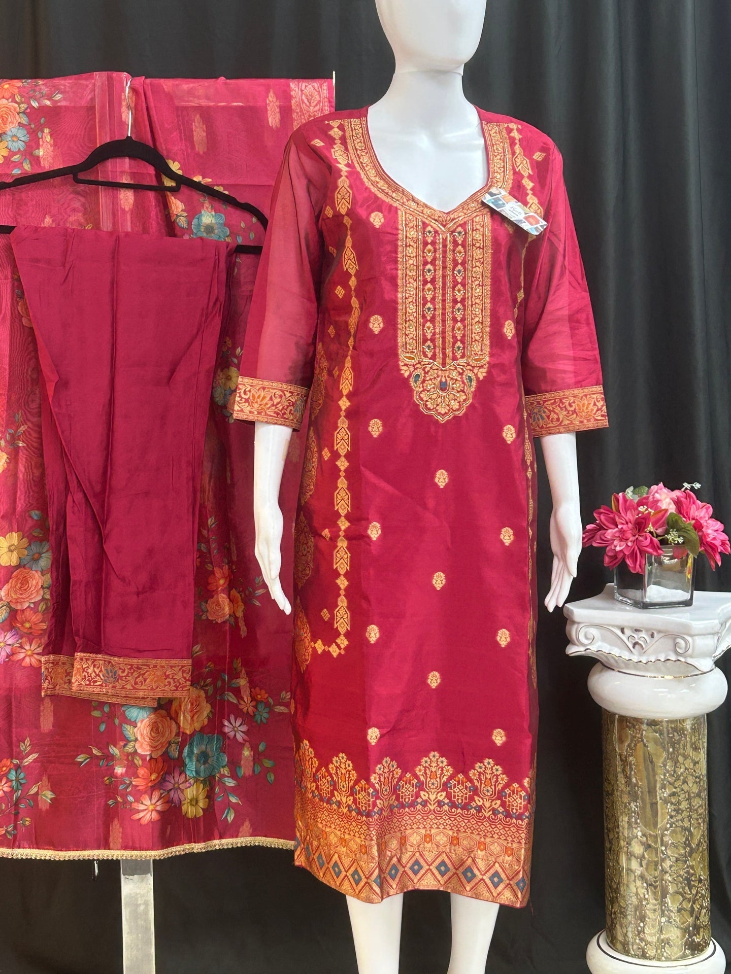 Banarasi silk salwar suit