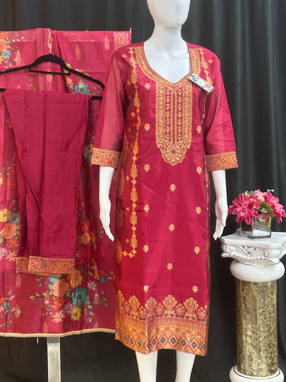 Banarasi silk salwar suit