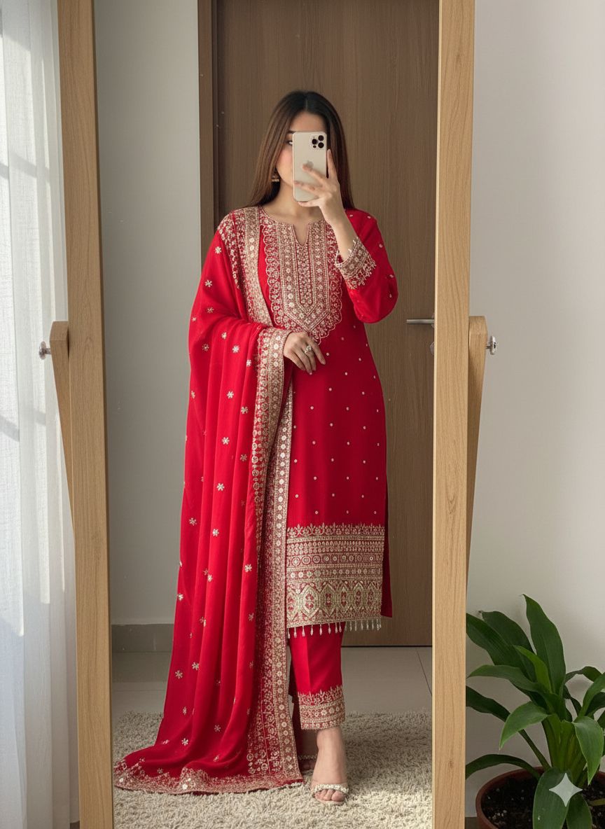 Wedding collection: Chinon silk salwar suit