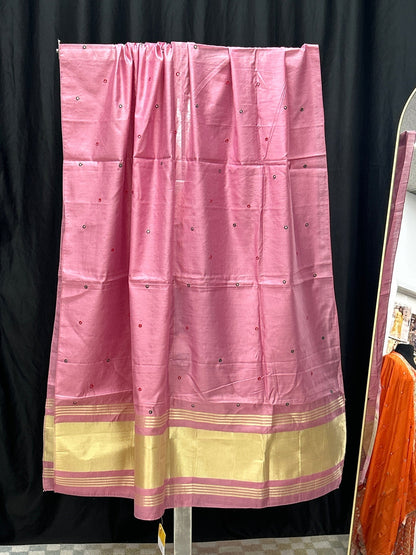 Gajji silk dupatta with light mirror work