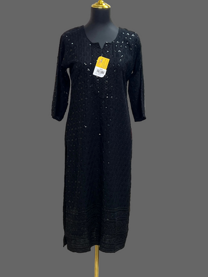 Black Chikankari Kurti