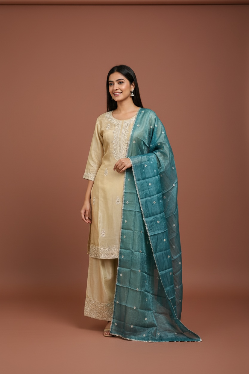Tissue party wear suit set