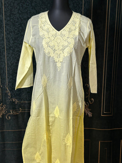 Cotton chikankari kurti / ombré color pattern