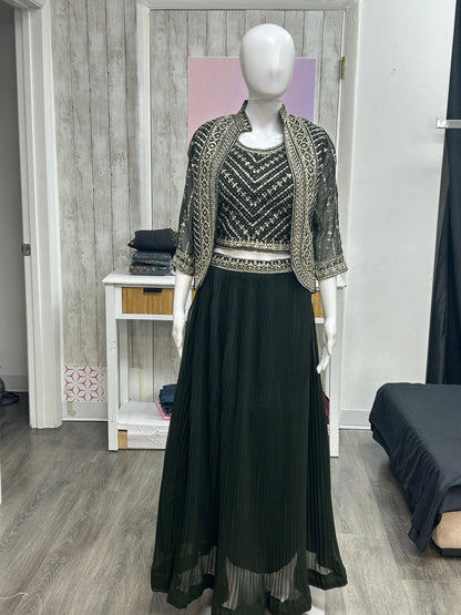 Green jacket dress