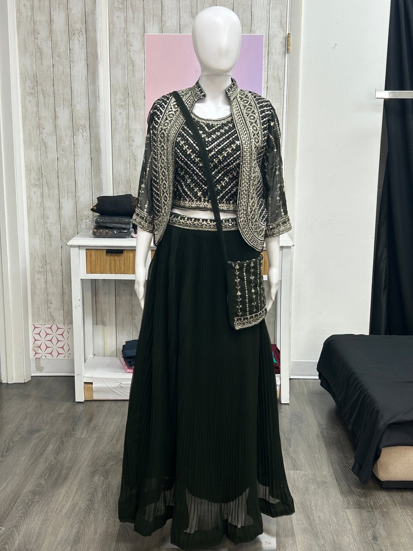 Green jacket dress