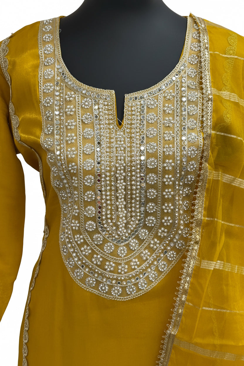 Yellow sharara suit