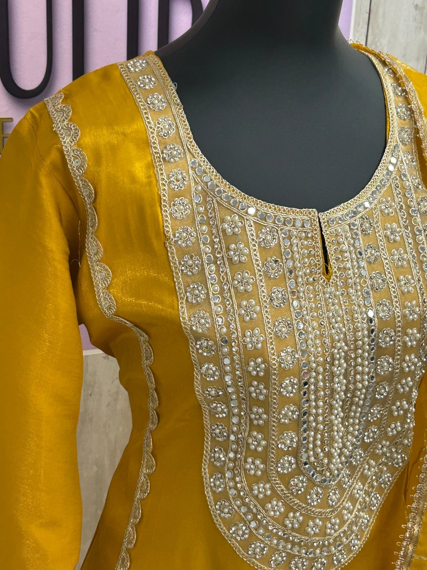 Yellow sharara suit