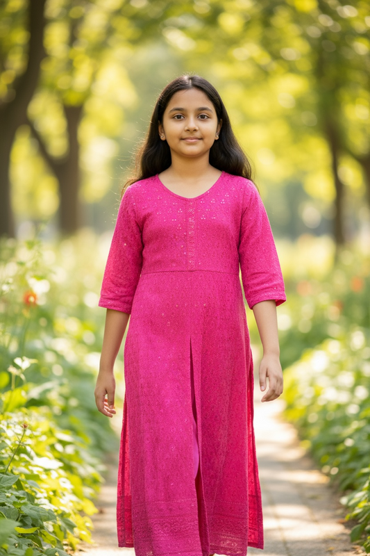Chikankari kurti for girls