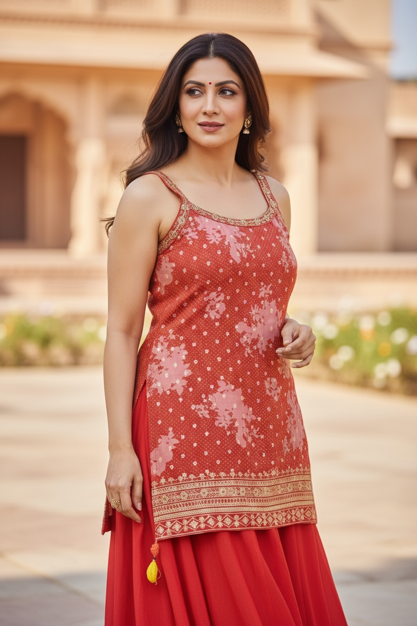 Silk sharara set