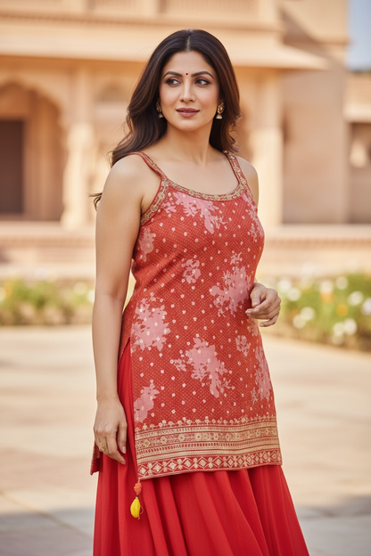 Silk sharara set