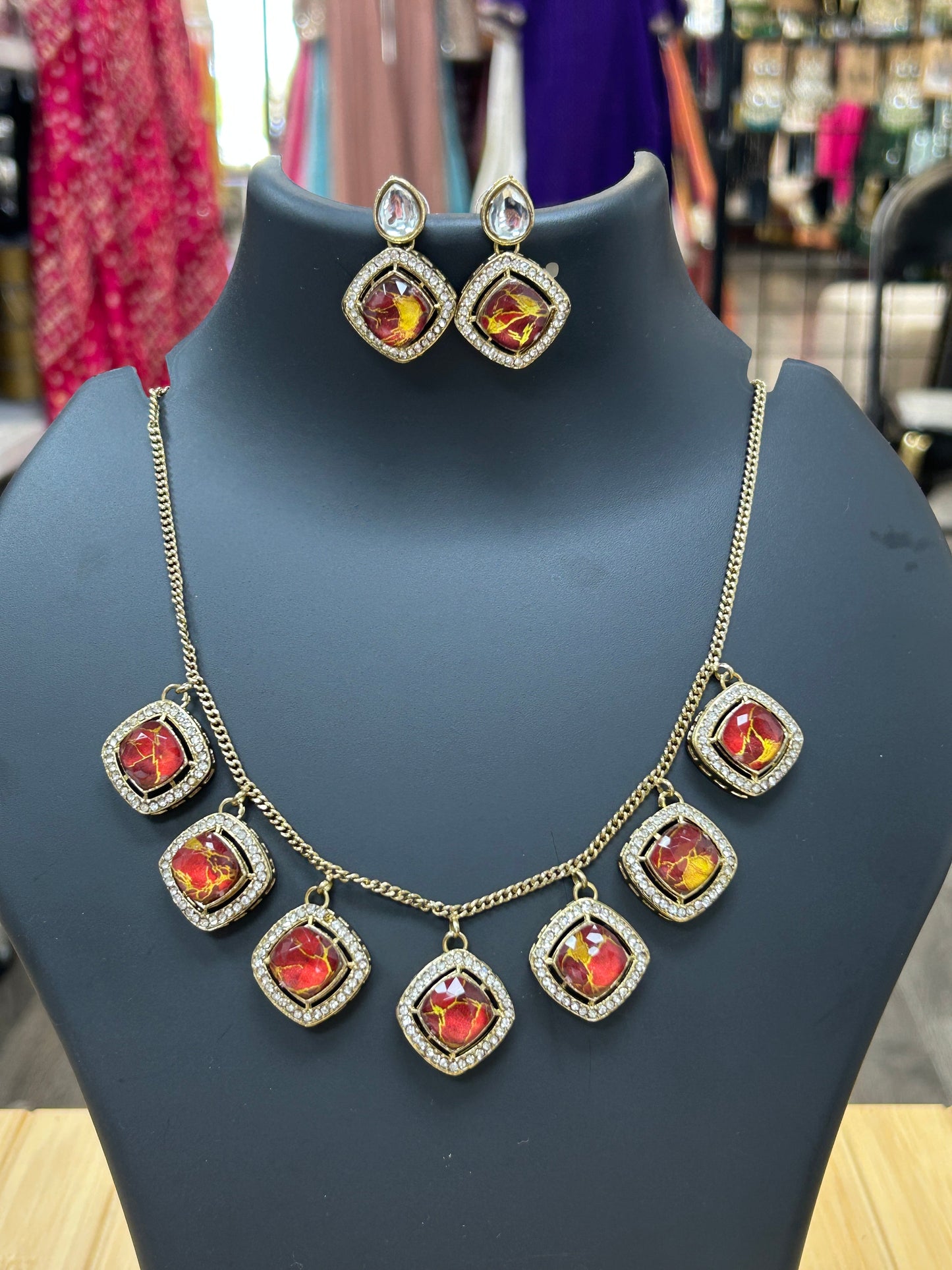 Fire stone necklace