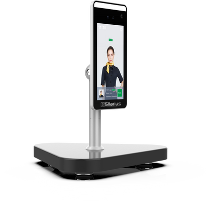 Silarius SIL-FRTEMP 7" Facial Time Attendance Access Control Terminal with Temperature Testing + Face Recognition and Mask Detection (Table Stand Included) NDAA Compliant