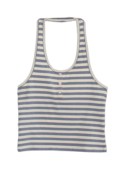 BRUNA HALTER TOP IN SEASIDE STRIPE