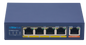 Silarius SIL-SWPP4P65 PoE Powered 5-Port Gigabit Switch with PoE Passthrough, 65W Power Budget for Powering up to 4 PoE Network Devices via Cat5e/Cat6 RJ45 Network Cables - 30W per output port