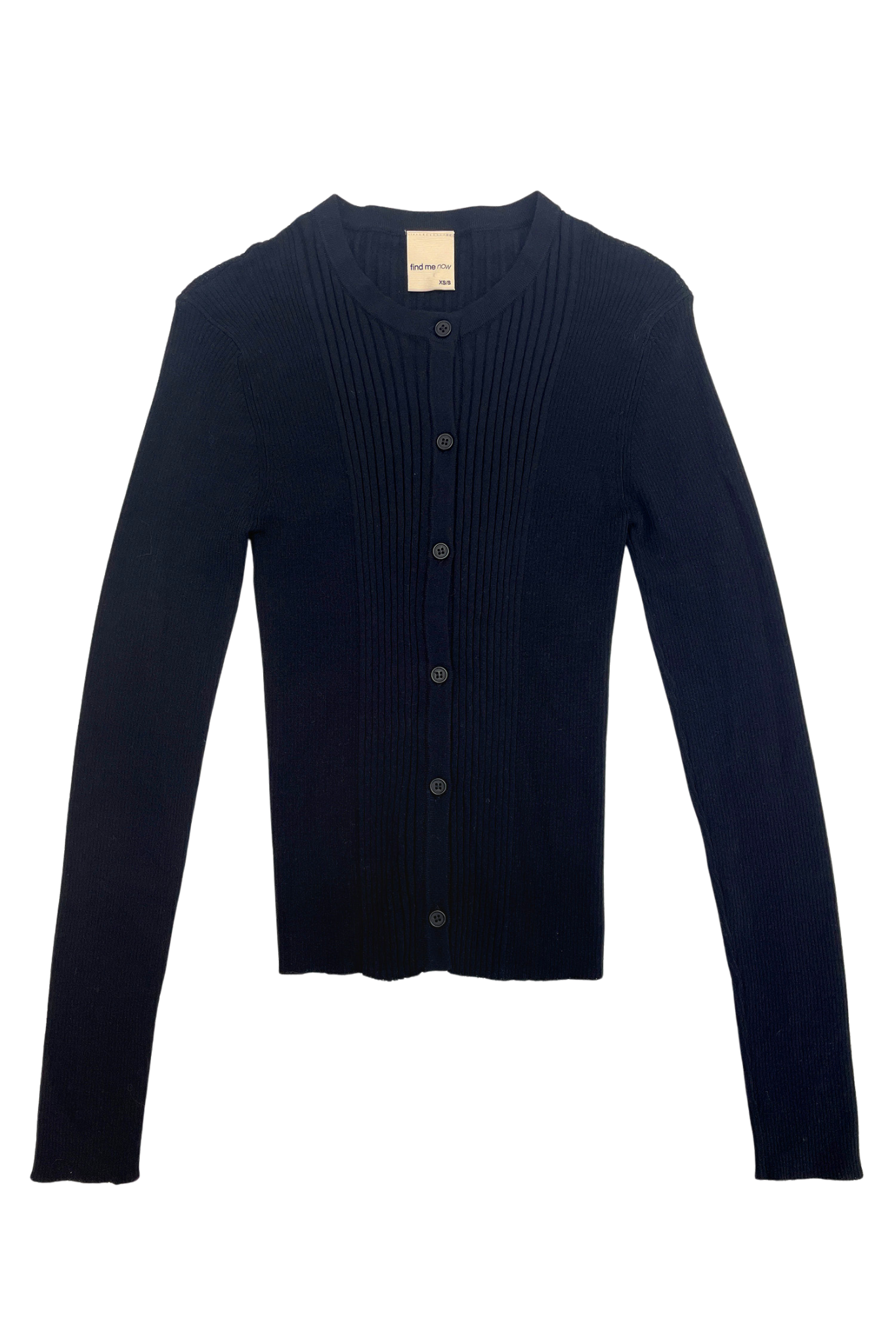 Ribbed Knit Cardigan in Navy