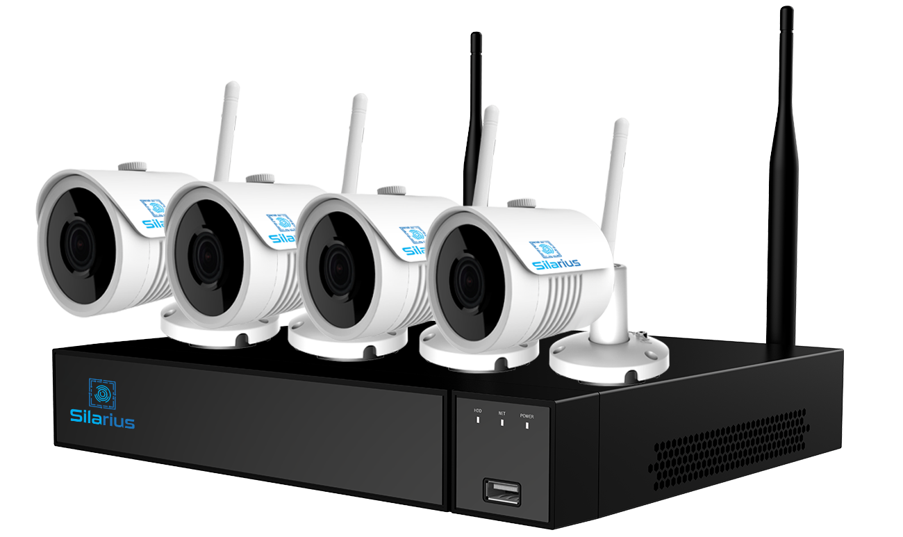 Silarius SIL-4CHNVRWIFI8MPKIT4 AI 4CH 8MP WiFi kit, 4K, 3.6mm lens (NDAA Compliant), 4TB HDD