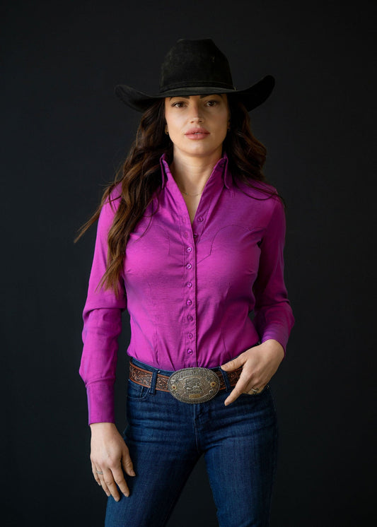 Stretch Taffeta-Beauty Purple Women's Show Shirt