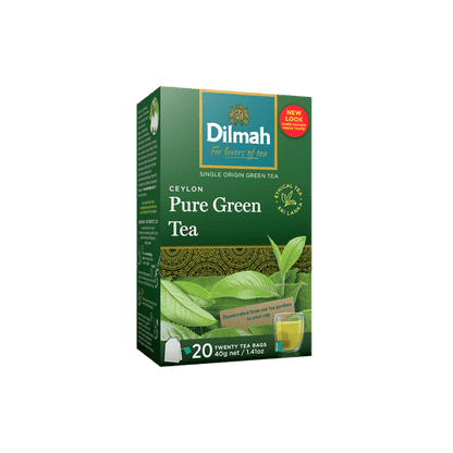 Dilmah Ceylon Pure Green Tea 30g (1.1 oz) – 20 Individually Foil Wrapped Tea Bags