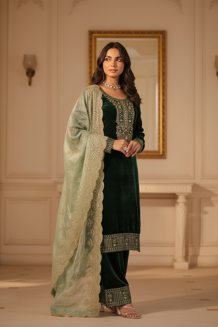 Velvet salwar suit